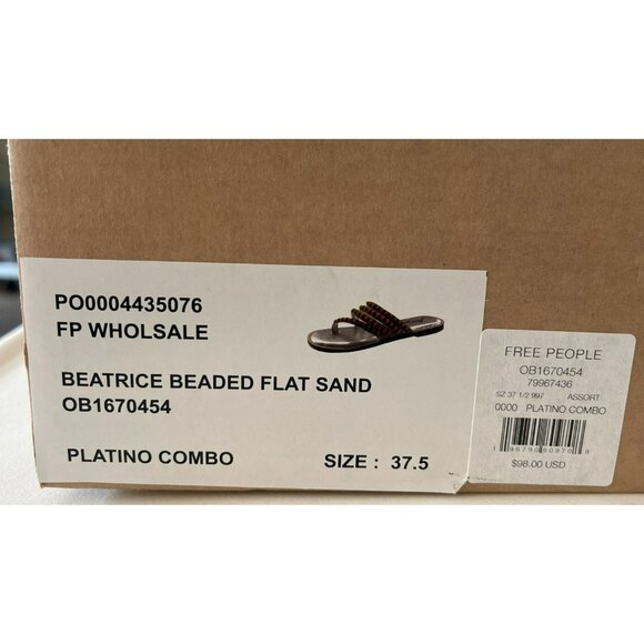 Free People Beatrice Beaded Flat Sandals Size 37.5 NEW - Picture 6 of 7